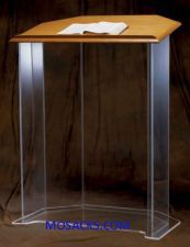 W Brand Acrylic Pulpit with Wood top and without Cross 40-3350W is a clear acrylic pulpit and stand…