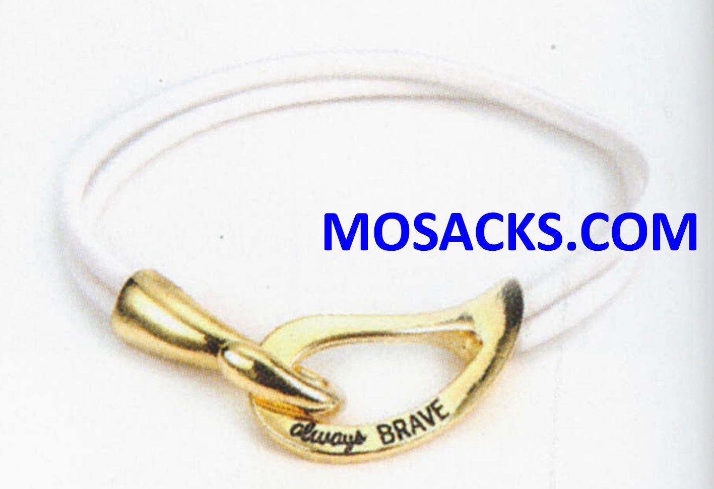 Always Brave Cancer Awareness Bracelet Gold White 452-220839