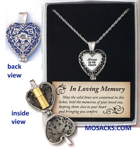 Memorial Locket Always In My Heart Pewter 24" chain 5-AL101-10N00-2