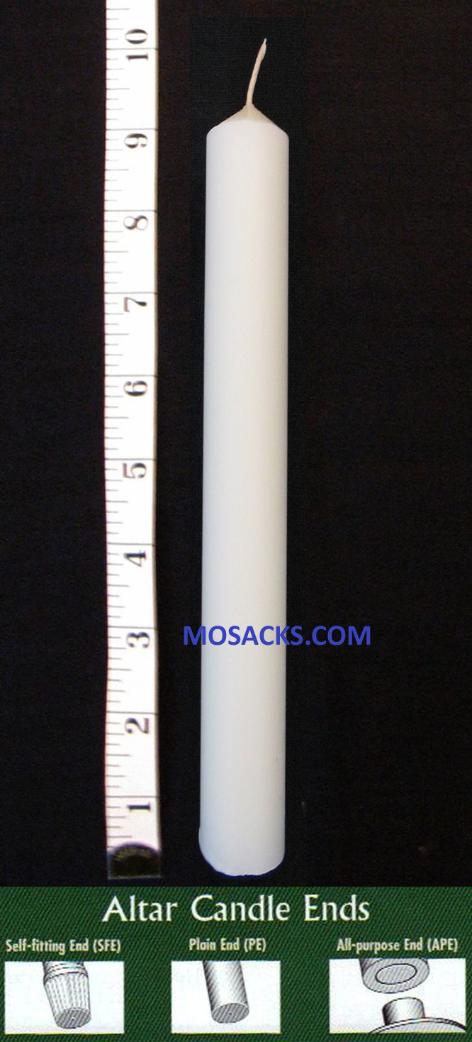 Long-Burning 51% Beeswax Altar Candle 1-1/4" x 9" PE Church Candles
