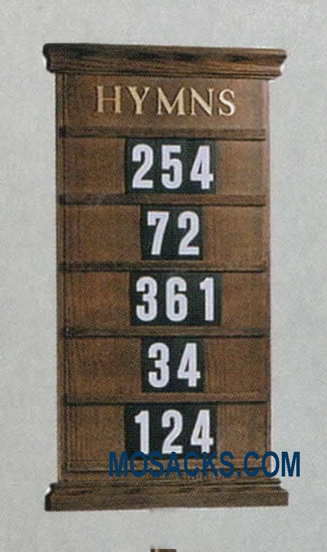 Wooden Hanging Hymn Board 40-234H  19" w x 34" h; Various Wood Stains Available, Wall Mount Hymn Bo…