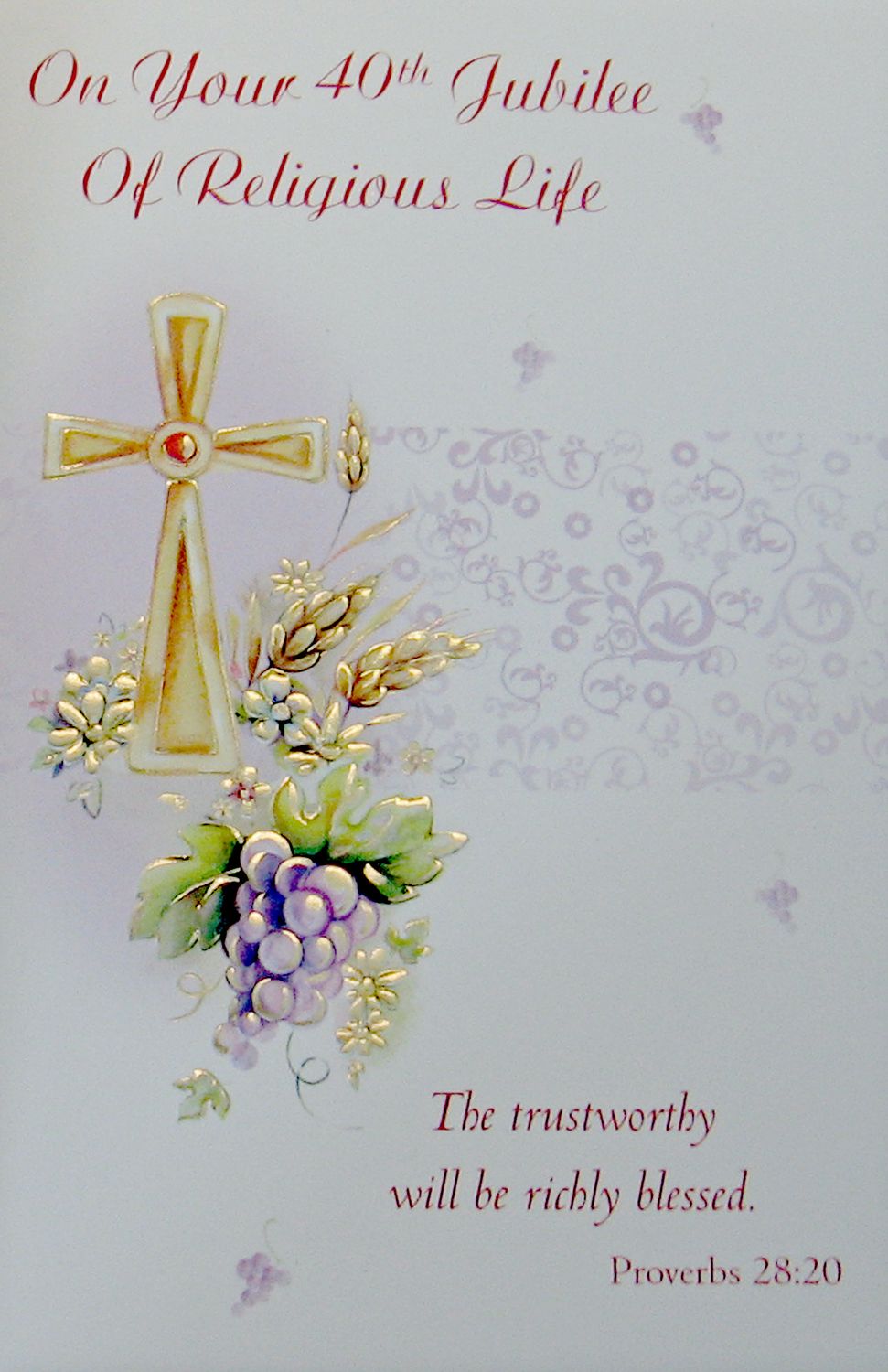 Anniversary of Religious Life Greeting Cards On Your Fortieth Jubilee Greeting Card-JUBF87097