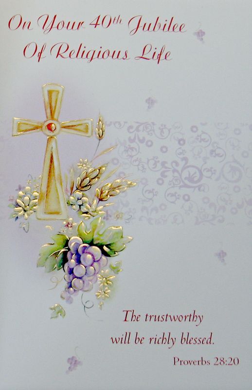 Anniversary of Religious Life Greeting Cards On Your Fortieth Jubilee Greeting Card-JUBF87097