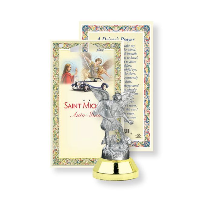 Auto Statue St. Michael Antique Silver 12-1616-330 Auto Statue - St. Michael Auto Statue in Antique…