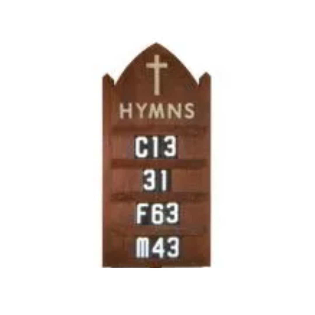Wooden Hanging Hymn Board 15" w x 30" H 4290T