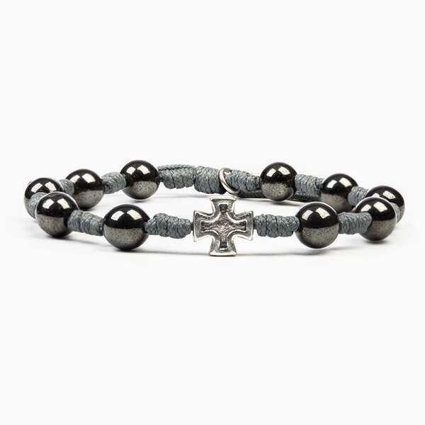 My Saint My Hero Honor Blessing Slate Hematite Bracelet- Men 28008HE