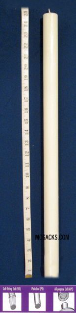 Long-Burning 51% Beeswax Altar Candle Short 1's PE, 1 1/4" x 24 3/4"