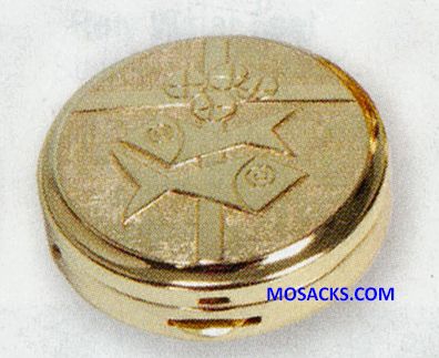 K Brand Pyx Gold Plate Cross Fish 10 Host capacity K3265 K Brand Pyx Gold Plate Cross Fish 10 Host capacity-K3265 Free Shipping on $100. Order