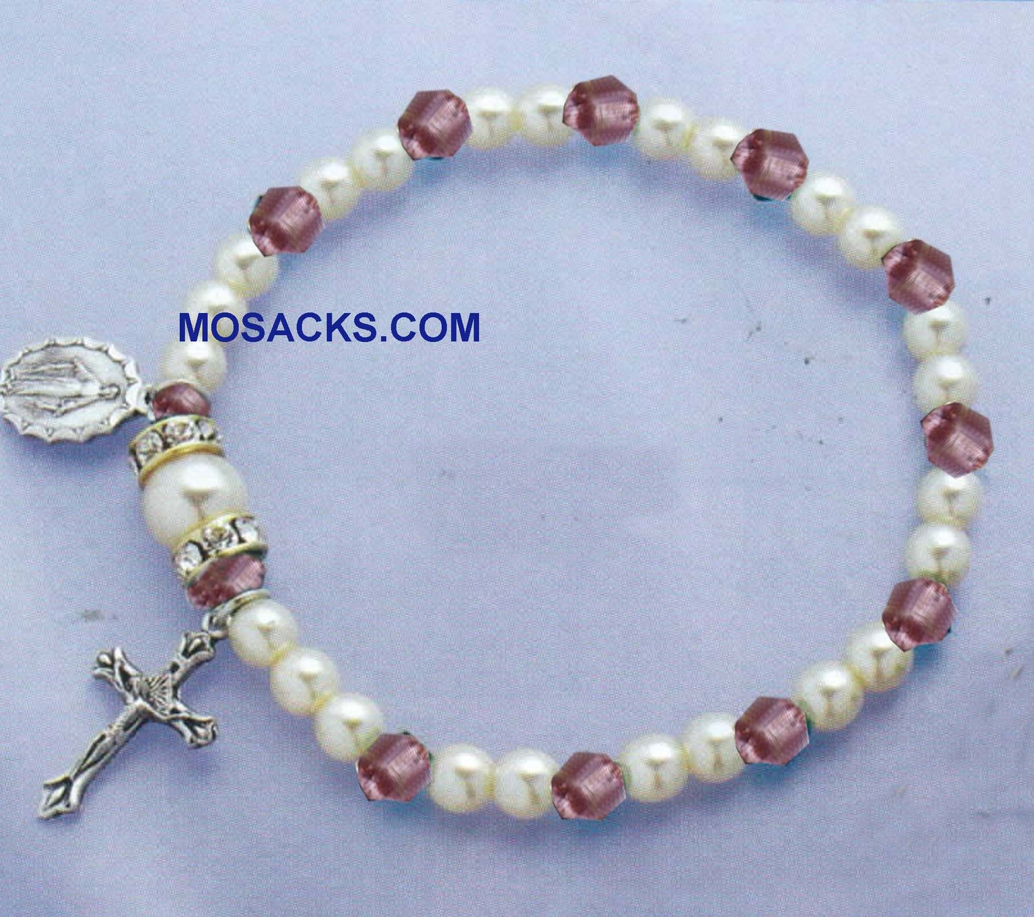 June Birthstone Rosary Stretch Bracelet Light Amethyst -45280LA Light Amethyst One Decade Rosary Br…