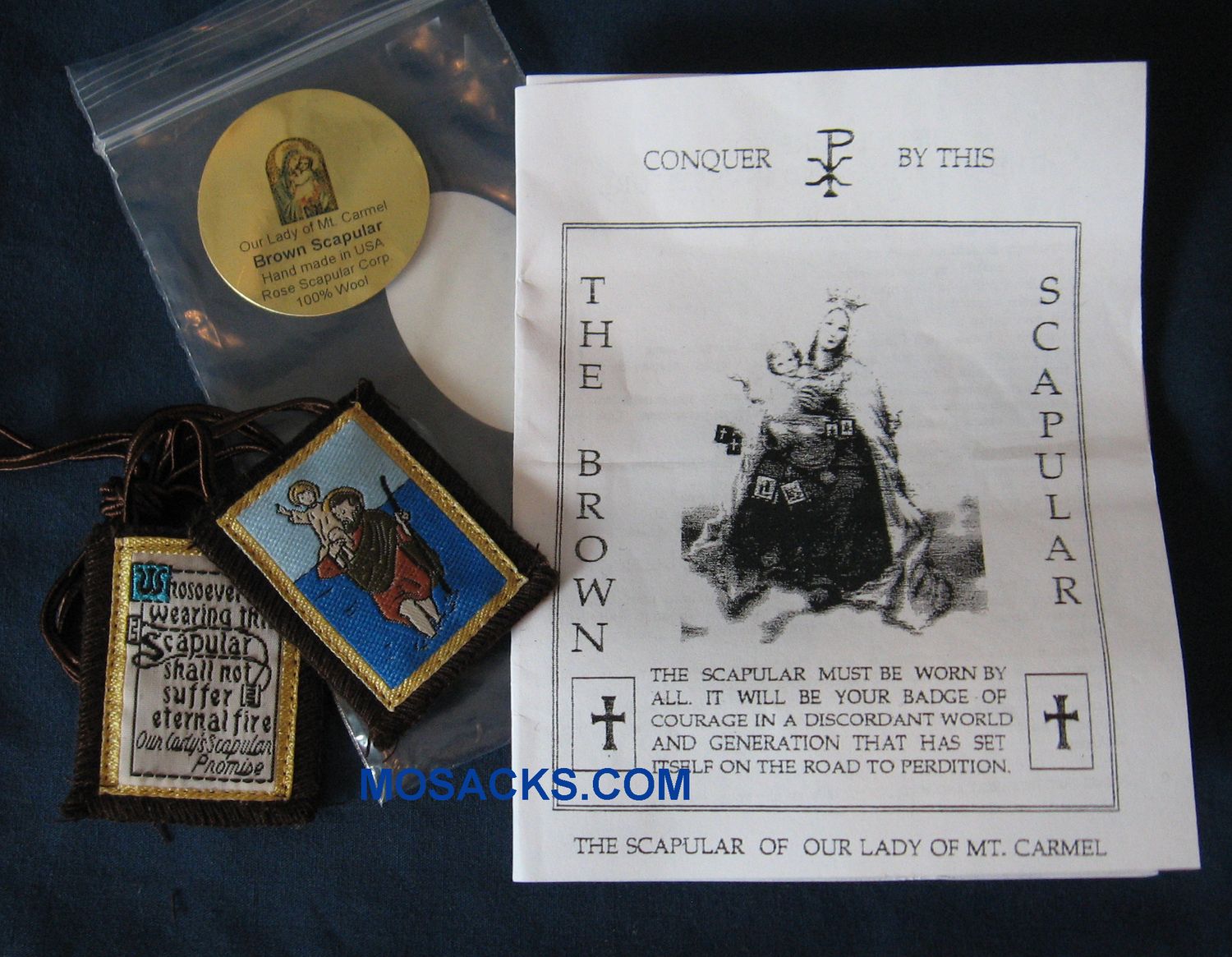 Scapular St. Christopher 1x2 inch Wool