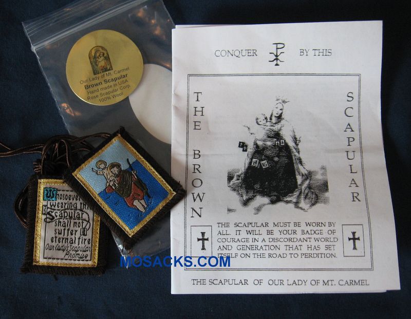 Scapular St. Christopher 1x2 inch Wool