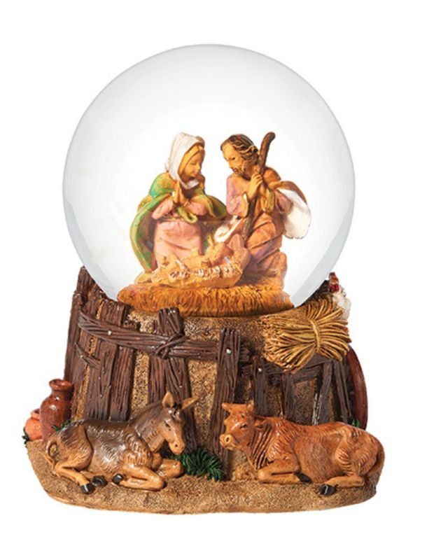 59019HolyFamilyMusicalGlitterdomeFontanini