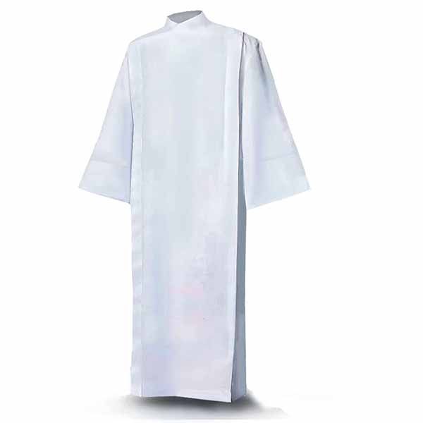Beau Veste Front Wrap White Alb #522 in Lightweight Poly/Cotton