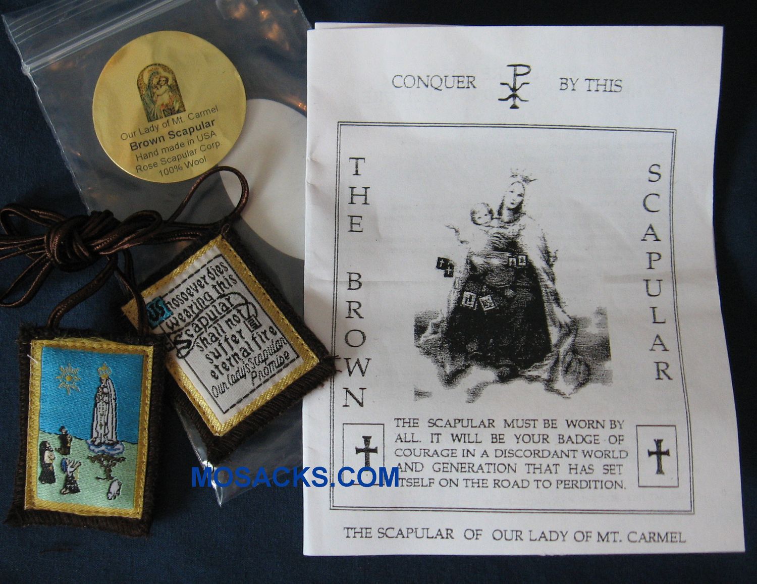 Scapular Our Lady of Fatima 1x2 inch Wool