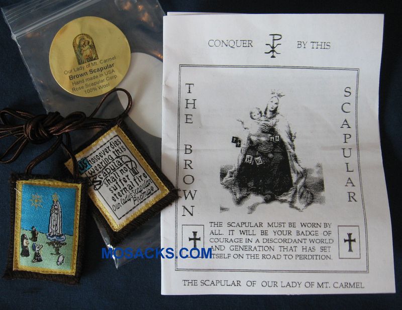 Scapular Our Lady of Fatima 1x2 inch Wool