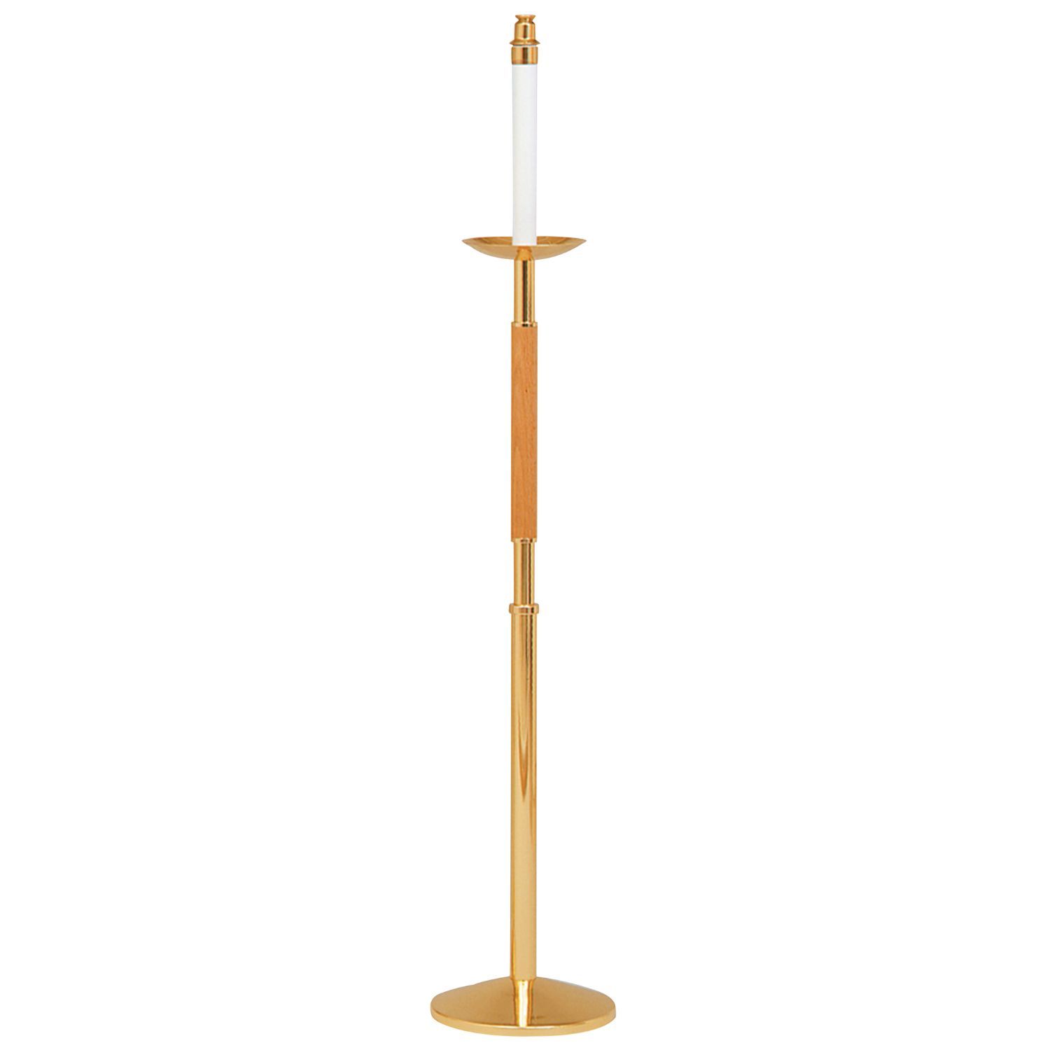 K Brand Oak and Brass Processional Candlestick 44" high  14-K491 FREE SHIPPING