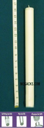Long-Burning 100% Beeswax Altar Candle Short 2's PE, 1 1/16" x 16 3/4"