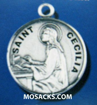 St. Cecilia Sterling Medal w/18" S Chain