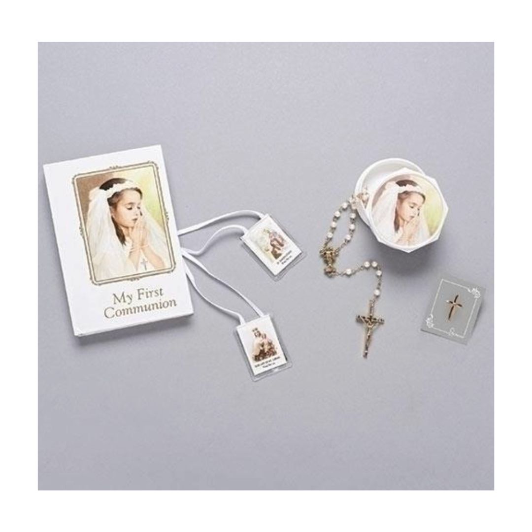 First Communion Girl Deluxe Missal 5 Pc Set White -41479