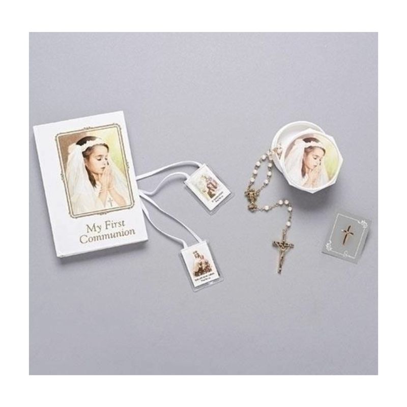 First Communion Girl Deluxe Missal 5 Pc Set White -41479