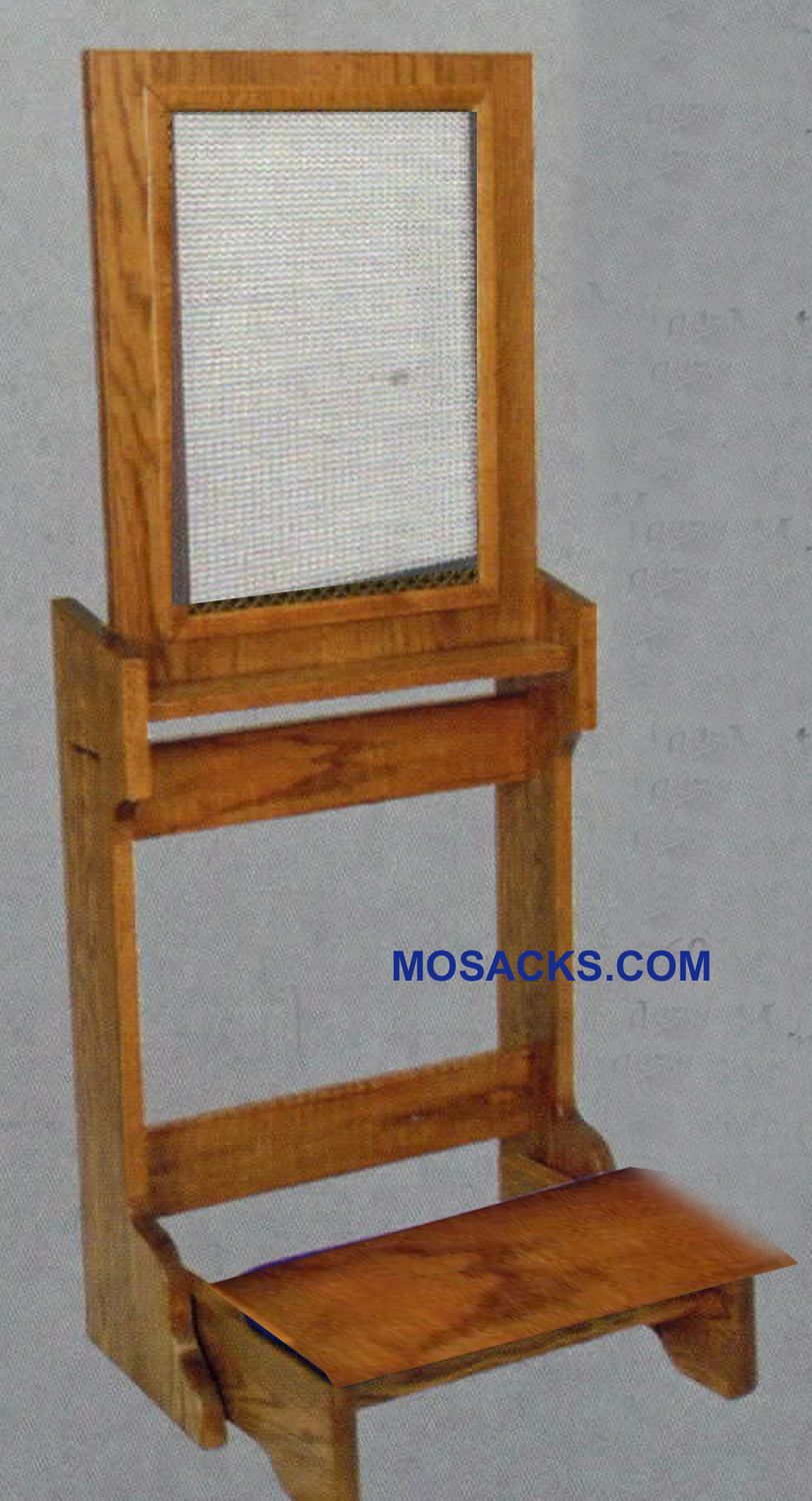 Confessional Prie Dieu w/ stationary kneeler and screen 22"w x 21" d 2450