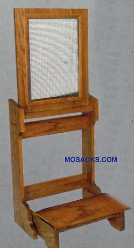 Confessional Prie Dieu w/ stationary kneeler and screen 22"w x 21" d 2450
