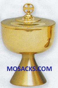 Ciborium - Gold Plated Ciborium is 7-3/4" High and 5" diameter Cup with 500 host capacity 14-K596  …