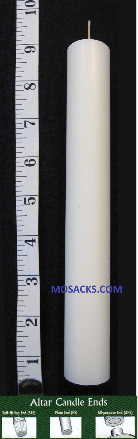 Long-Burning 51% Beeswax Altar Candle 1 3/4" x 9" APE