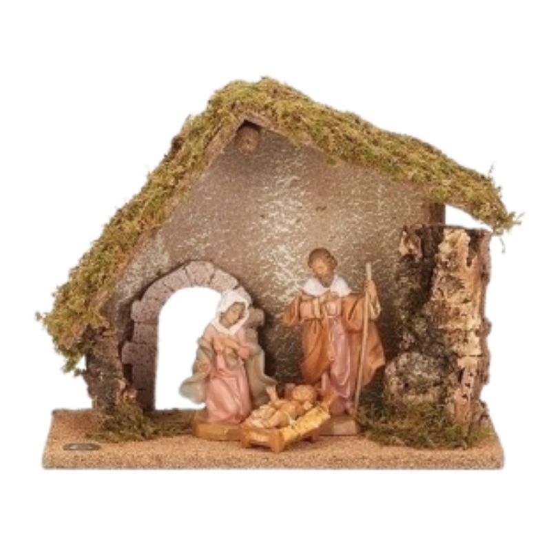 Fontanini  5" Heirloom Nativity Italian Starter Set 54710 with Italian Stable