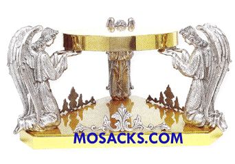 Thabor Three Angels 8-1/4 H with 9-1/2 dia. Table (K403) Thabor Three Angels 8-1/4" H with 9-1/2" dia. Table K403 Gold Plated Brass Thabor FREE SHIPPING
