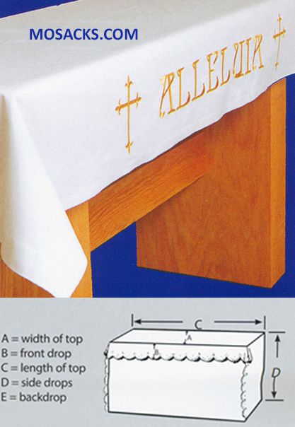 Easy Care Linen Alleluia with Latin Cross Communion Table Cloth-980