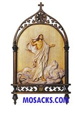 K789-15 Olive Wood Resurrection Station Of The Cross Gothic Style