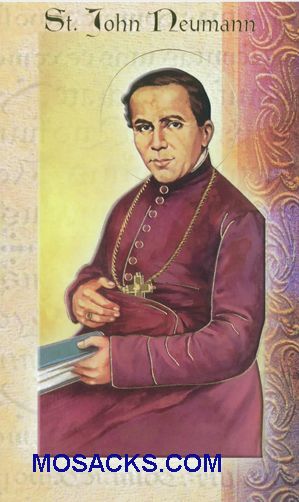 St. John Neumann laminated Bi-fold Holy Card, F5-473