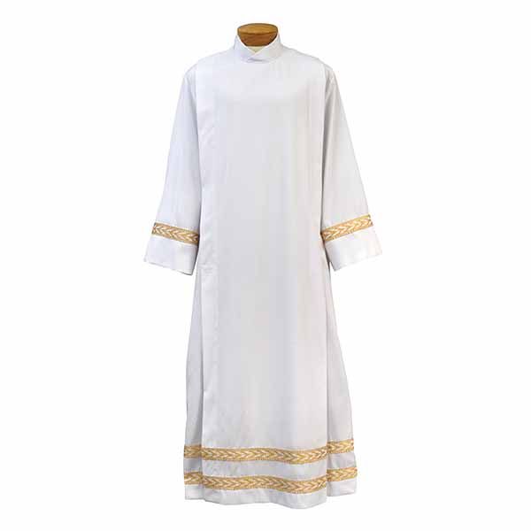 Beau Veste Alb with 1" Gold Embroidered Band-4340 Beau Veste Alb 4340