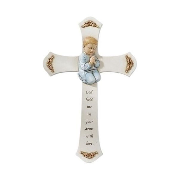 Joseph's Studio Christian Baby Gifts Joseph Studio Boy Praying 8 Inch Wall Cross 20-62158