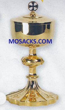 Ciborium - 24k Gold Plated Ciborium 10-1/4"H., 4-1/2" dia. Cup, 400 host cap. 14-K971  FREE SHIPPING
