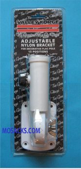 Adjustable White Nylon Flagpole Bracket, #60700 Adjustable White Nylon Flagpole Bracket, #60700