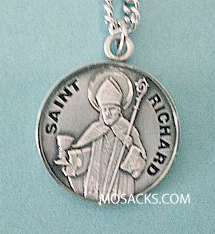 St. Richard Sterling Silver Medal, 20 S Chain St. Richard Sterling Medal w/20" S Chain