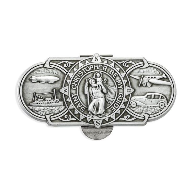 St. Christopher Land Sea Air Visor Clip 1" x 2.5"  12-V5030 St Christopher Land Sea Air 1x2.5" Viso…