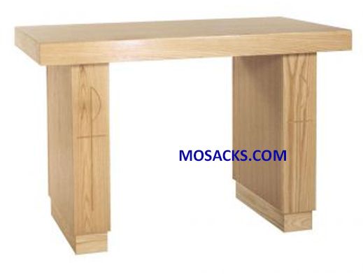 Altar in Wood with Chi Rho Design 40-414A Measures 72" wide x 28" deep x 39" high