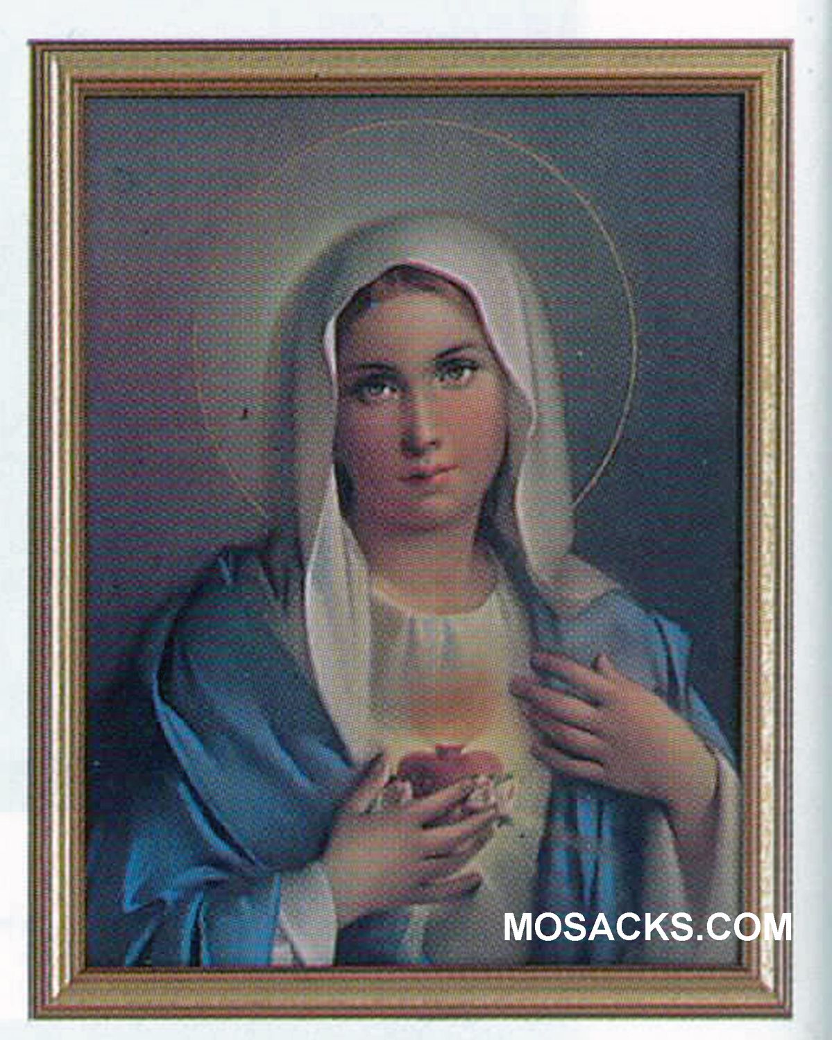 Immaculate Heart of Mary 11" x 14" print by Simeone in 1" gold leaf frame 556-1001  Overall size 13…