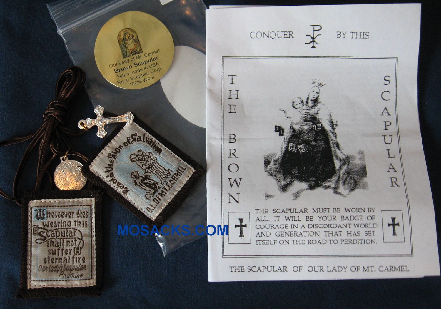 Scapular Our Lady of Mt. Carmel 1x2 inch Wool