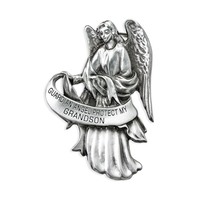 Guardian Angel Protect Grandson Visor Clip 2x2.5" 12-V5083 Guardian Angel Protect Grandson 2x2.5" V…