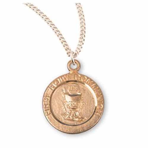Gold Plated Round Chalice on 18" Gold Plated Chain 147-GS3854/18