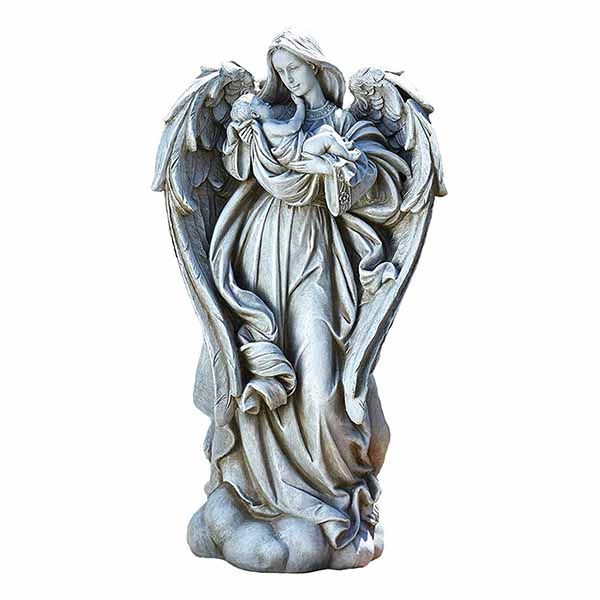 Joseph Studio Angel With Baby Garden Statue 20-65975, 15 Inch Angel with Baby Garden Statue