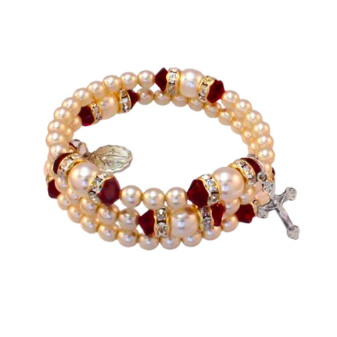 January Birthstone Rosary Bracelet Rosary Spiral Bracelet Garnet -14298EM Garnet January Birthstone…