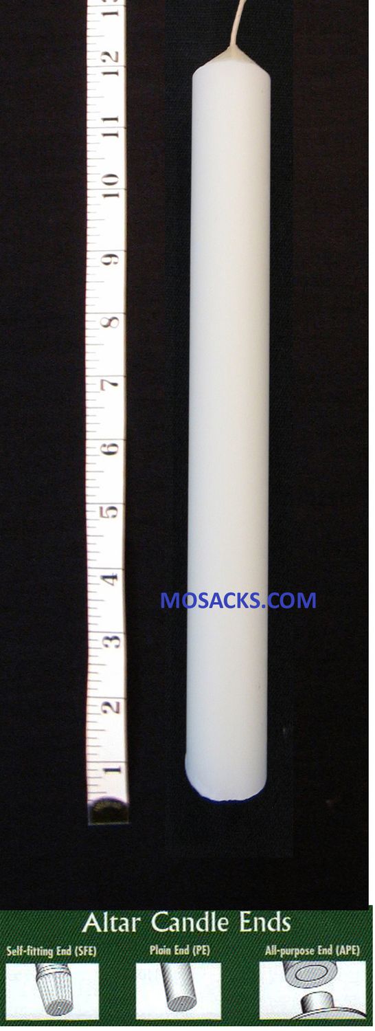 Long-Burning 51% Beeswax Altar Candle 1 1/2" x 12" APE, 6-Piece