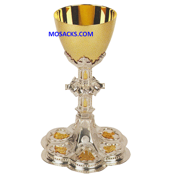 FREE SHIPPING Chalice - Ornate 24Kt Gold and Silver plated Chalice K910 measures 9" High and 3-3/4"…