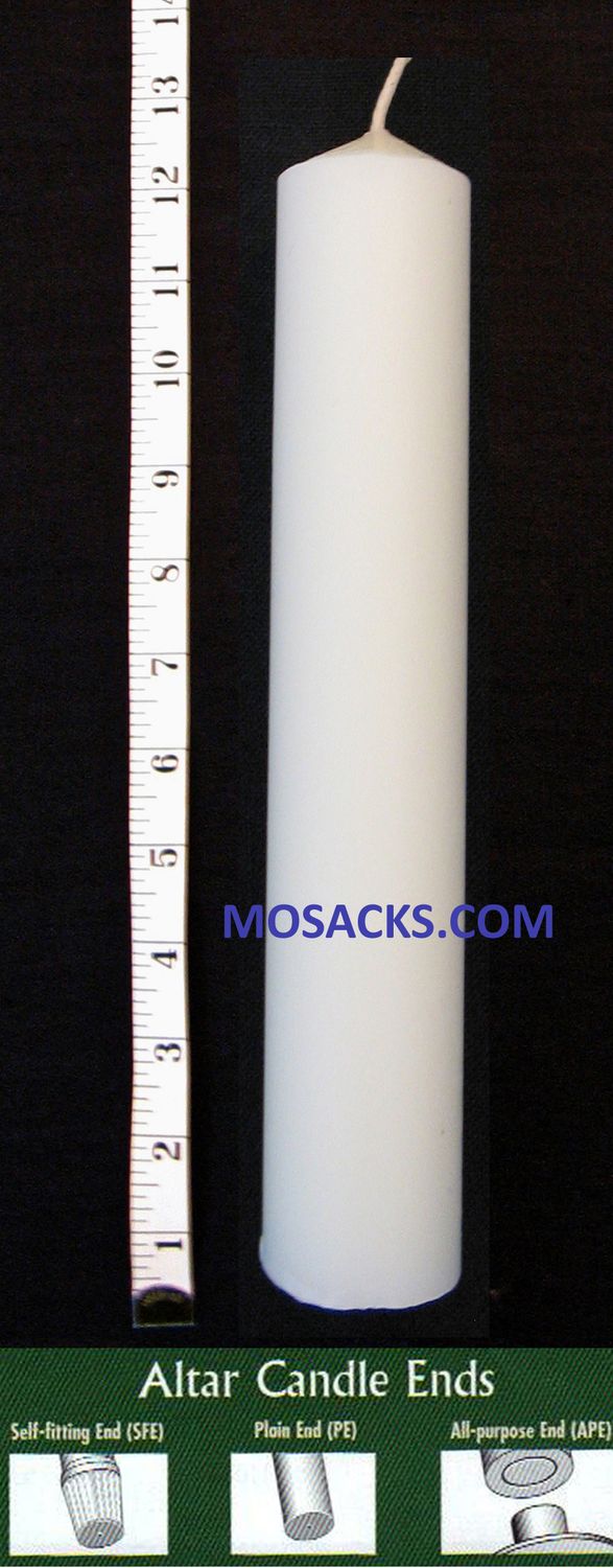 Long-Burning 51% Beeswax Altar Candle 2 1/2" x 12" APE