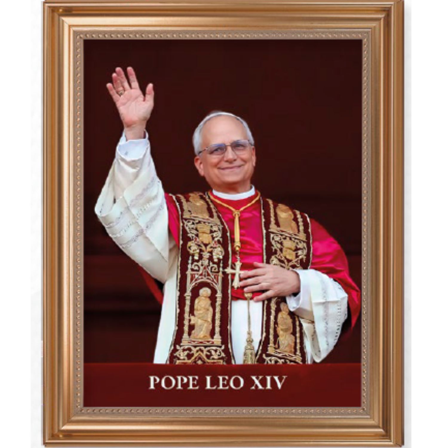 129567BPopeLeoXIVArtPrintinaBeautifullyMoldedGoldFrame